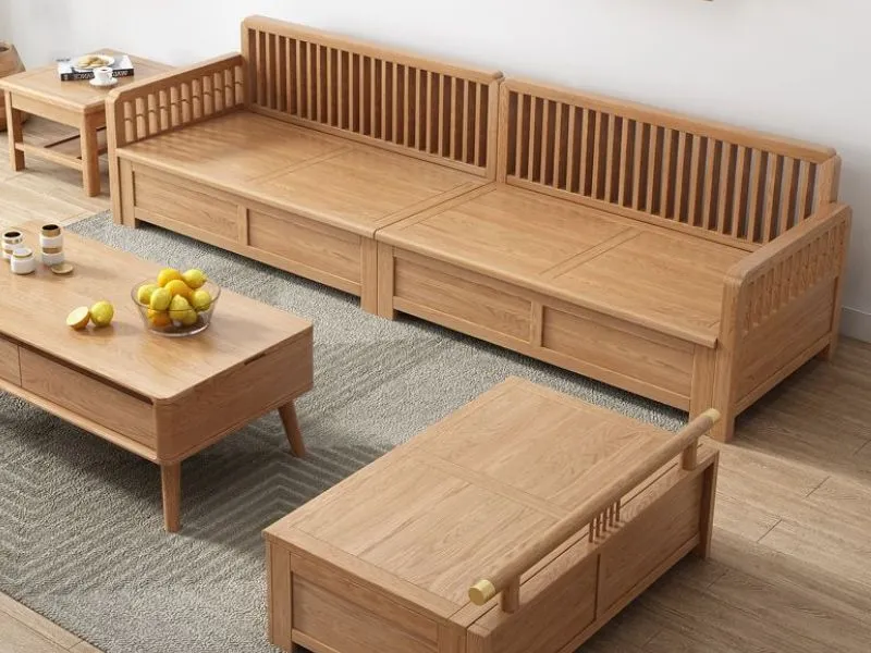 Bộ bàn ghế gỗ MDF kiểu văng thanh lịch cho căn hộ