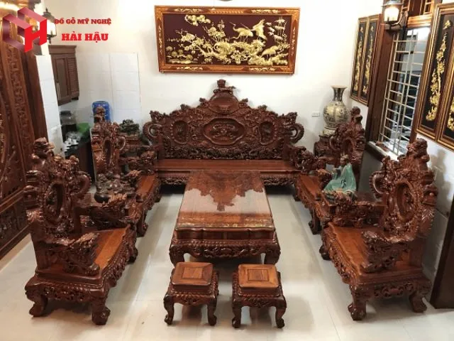 Bộ bàn ghế gỗ phòng khách giá 50 triệu