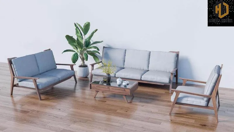 Bàn ghế gỗ nhỏ gọn, dễ bài trí trong không gian nhỏ