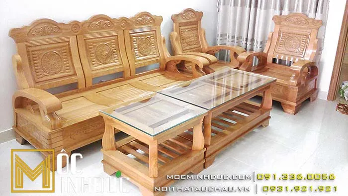 Bộ sa lông gỗ Sồi Nga với thiết kế hiện đại và trẻ trung