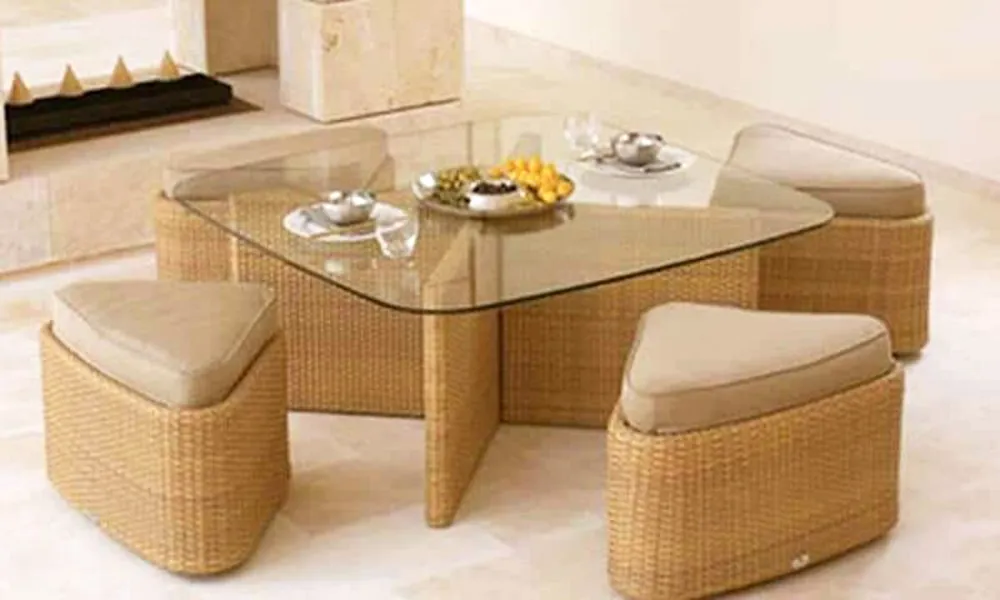 Bàn ghế phòng khách thông minh nhỏ gọn