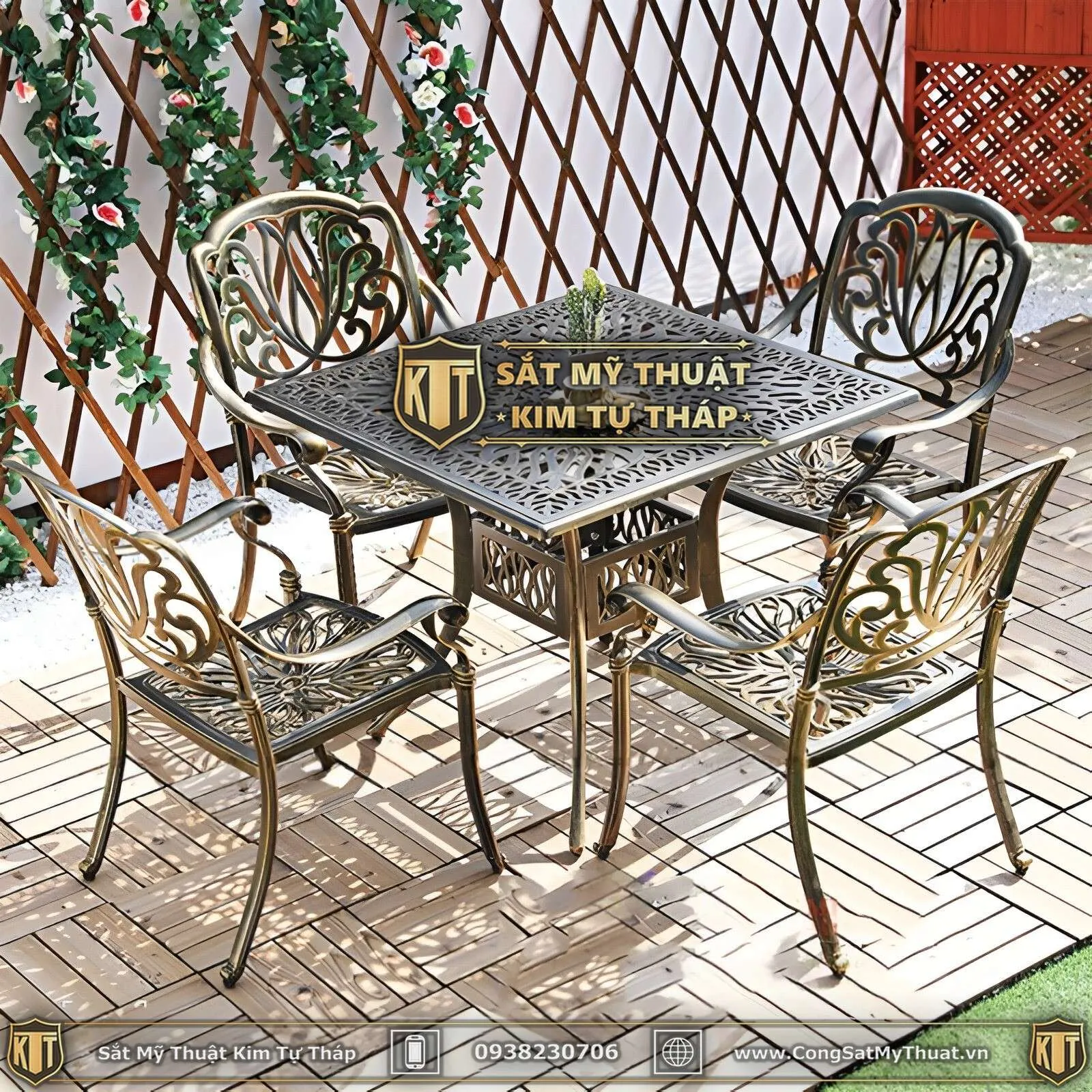 Bàn ghế sắt ngoài trời sân vườn