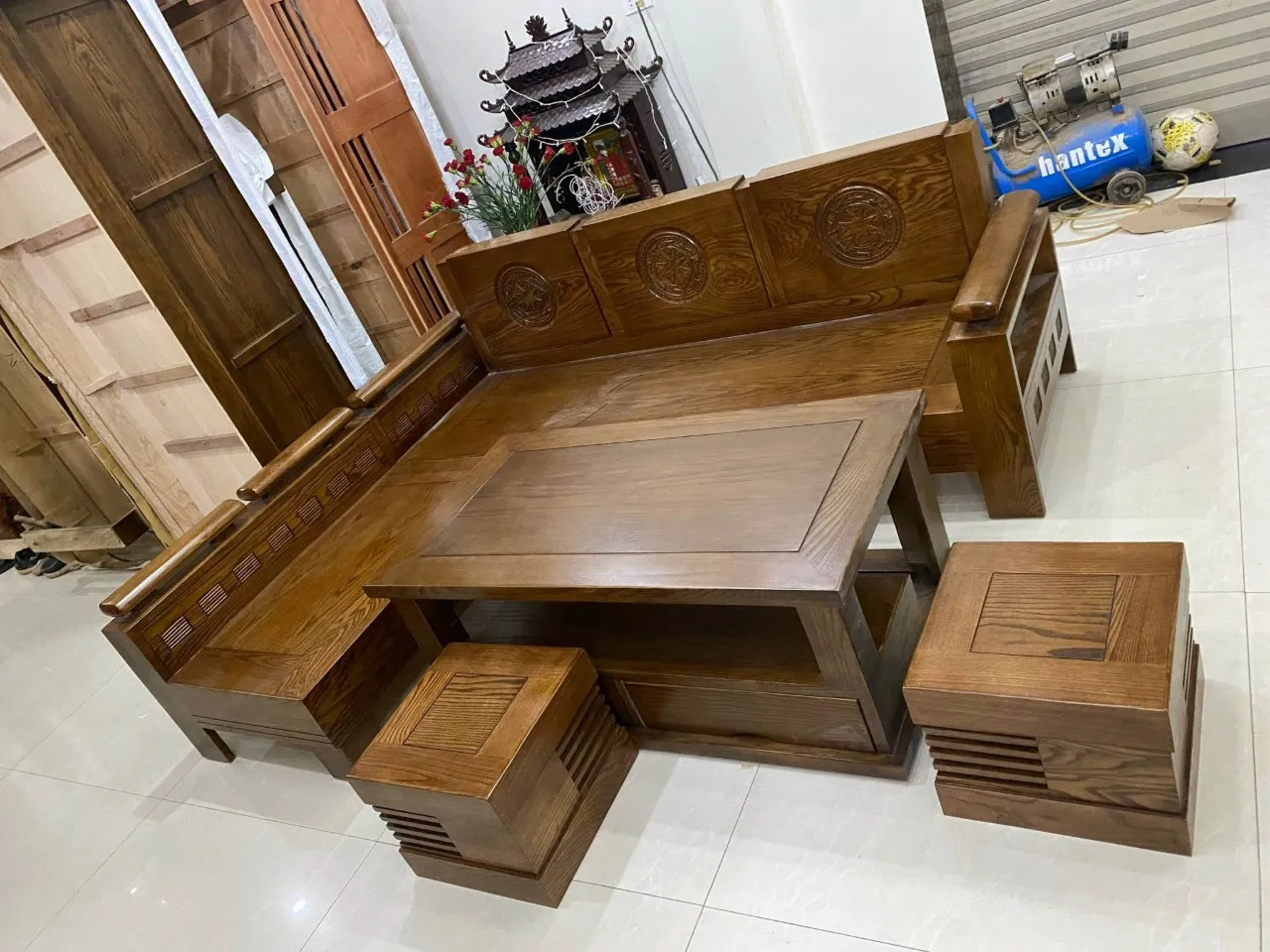 bàn ghế gỗ phòng khách nhỏ