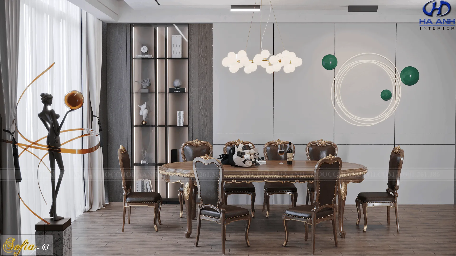 Bàn ăn mặt đá marble