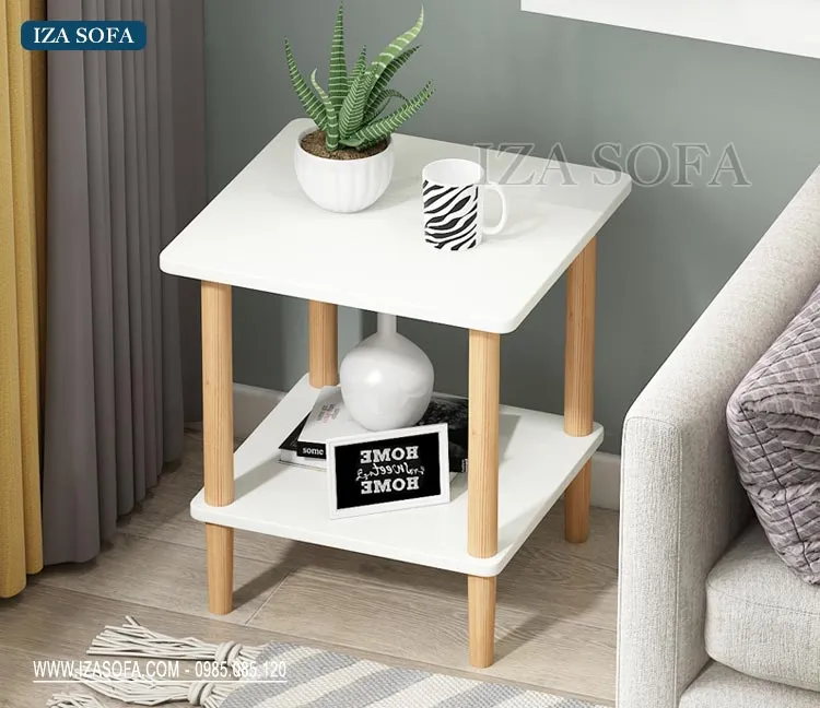 Bàn gỗ nhỏ sang trọng hiện đại với thiết kế hình vuông