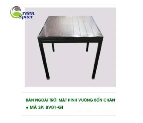 Bàn ngoài trời 4 chân vuông