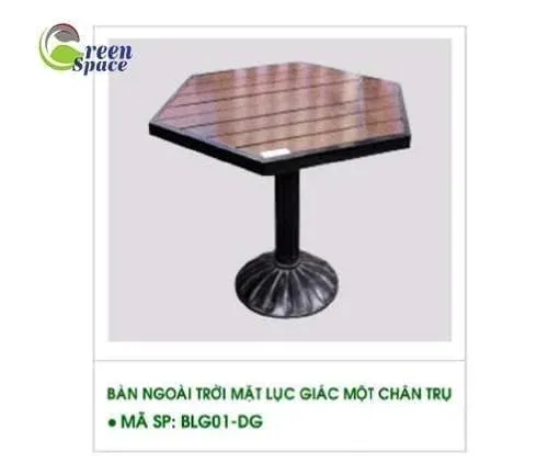 Bàn ngoài trời lục giác 1 chân trụ
