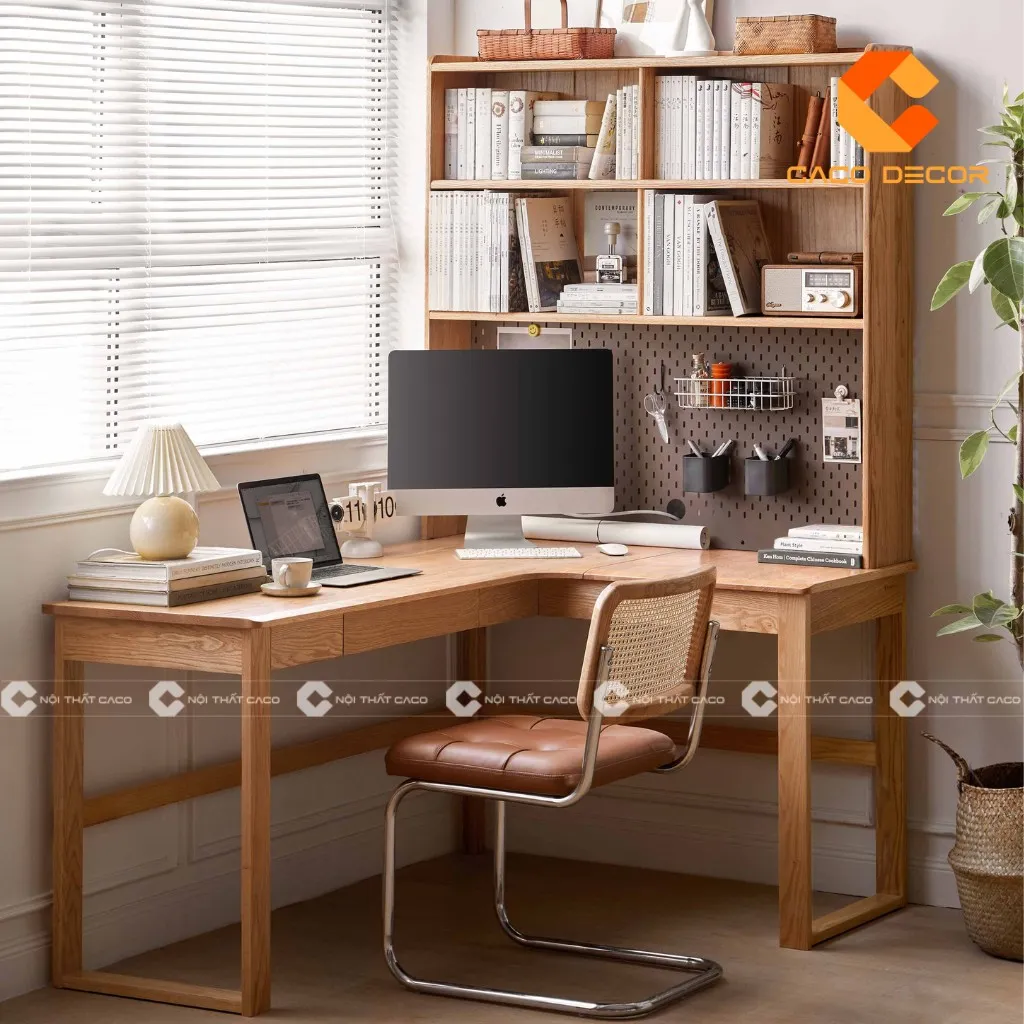 Mẫu bàn học có kệ sách cho bé với mã SP07