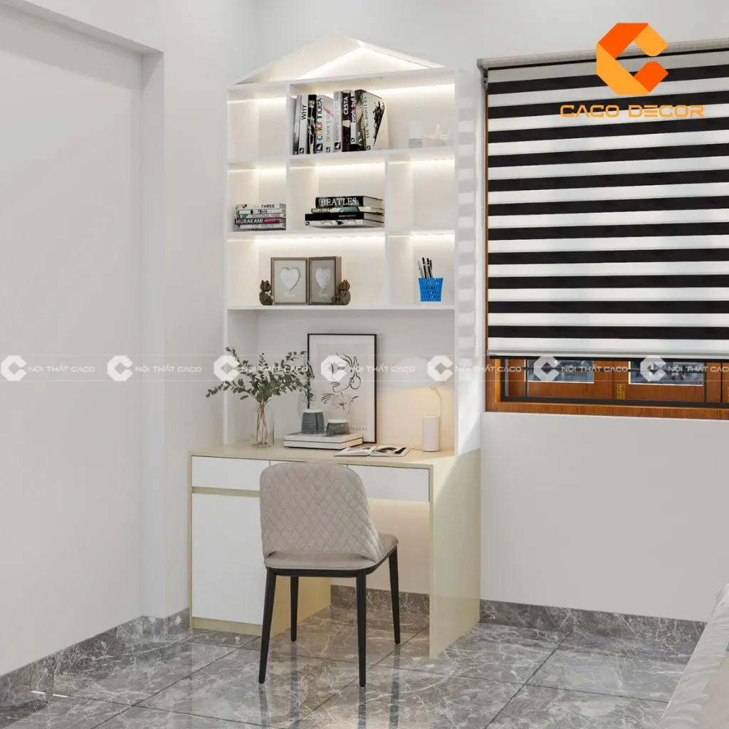 Mẫu bàn học có kệ sách cho bé với mã SP04