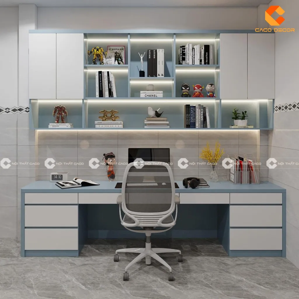 Mẫu bàn học có kệ sách cho bé với mã SP01