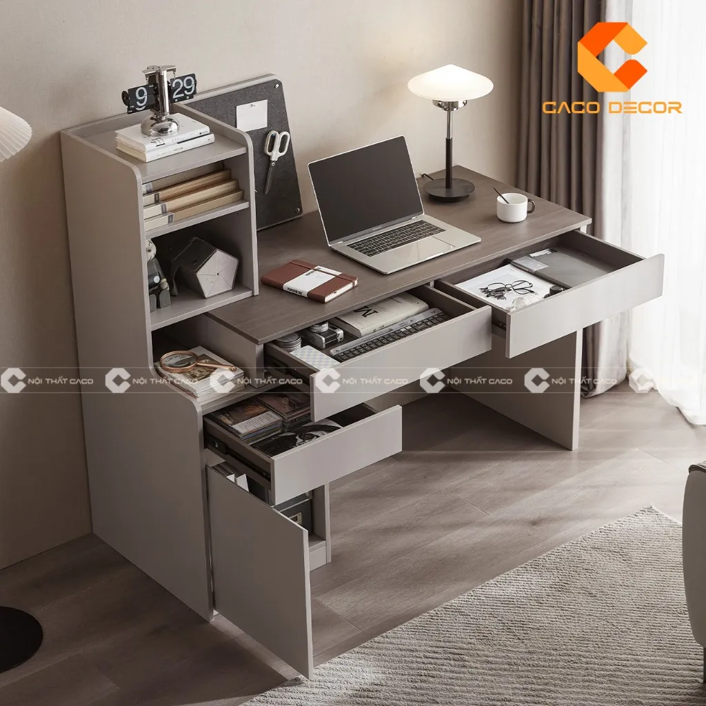 Mẫu bàn học có kệ sách cho bé với mã SP08