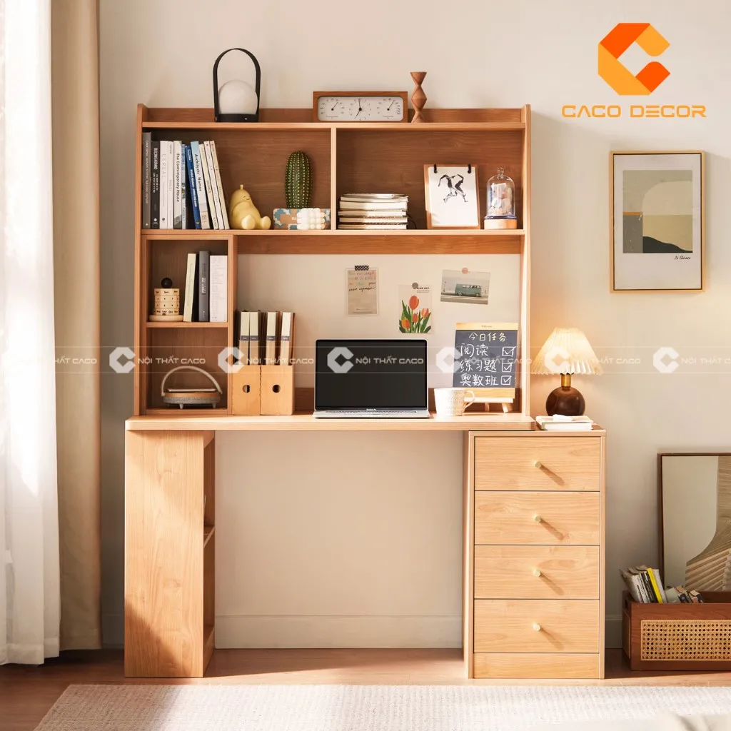 Mẫu bàn học có kệ sách cho bé với mã SP09