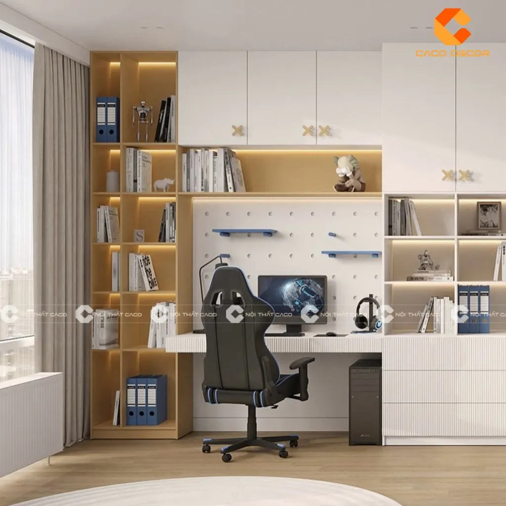 Bàn học có kệ sách cho bé bằng gỗ công nghiệp là một lựa chọn tốt hiện nay