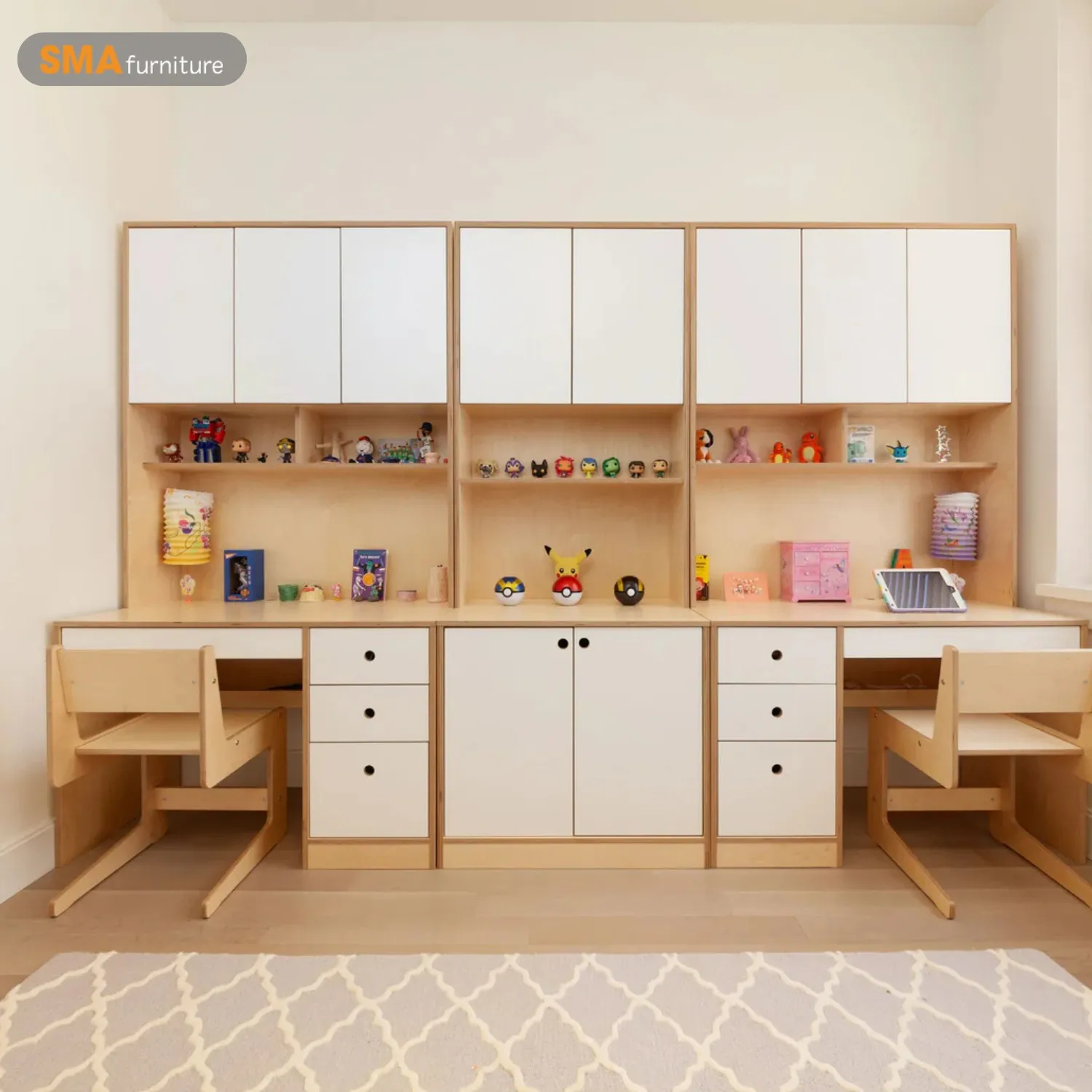 Kích thước bàn học đôi cho bé