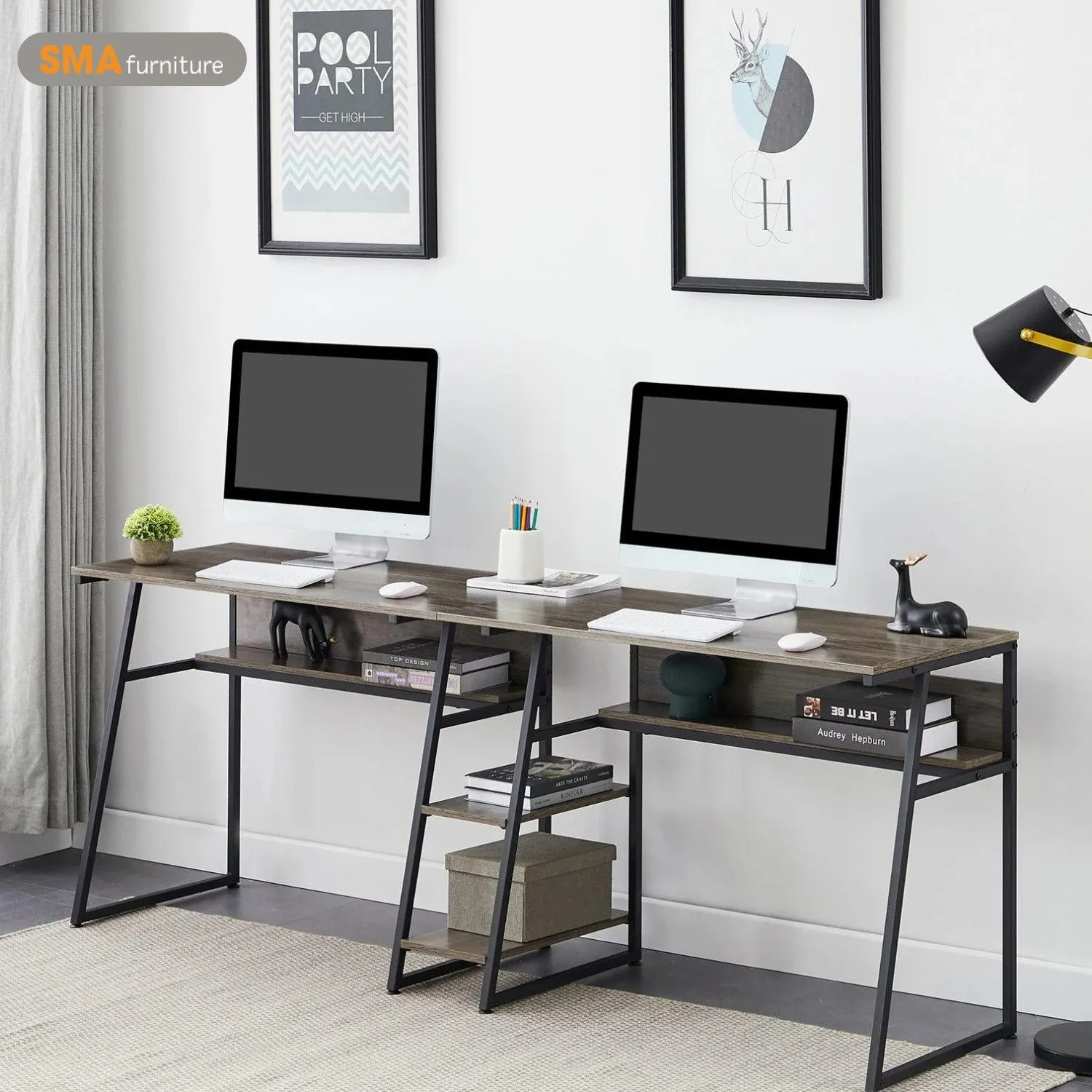 Màu sắc bàn học cho 2 bé