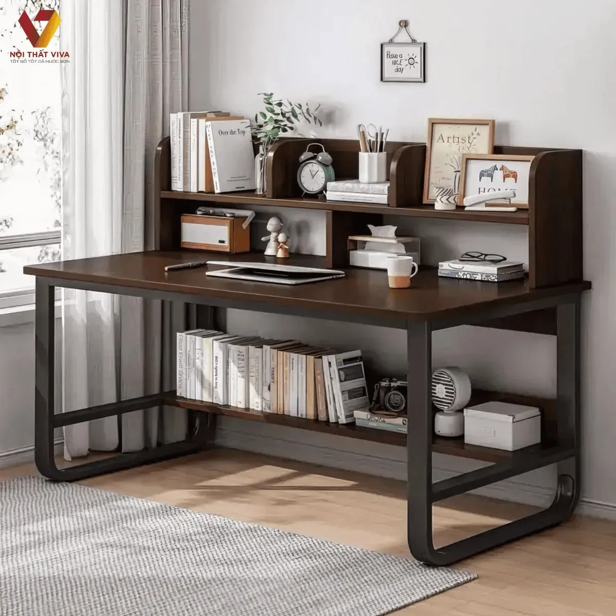 Bàn học gỗ công nghiệp chất lượng cao bền bỉ chống chịu tốt với điều kiện môi trường