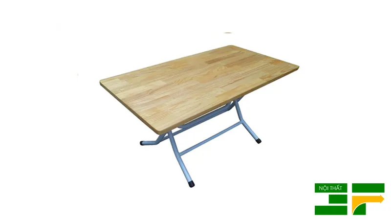 Bàn học khung sắt mặt gỗ gấp gọn