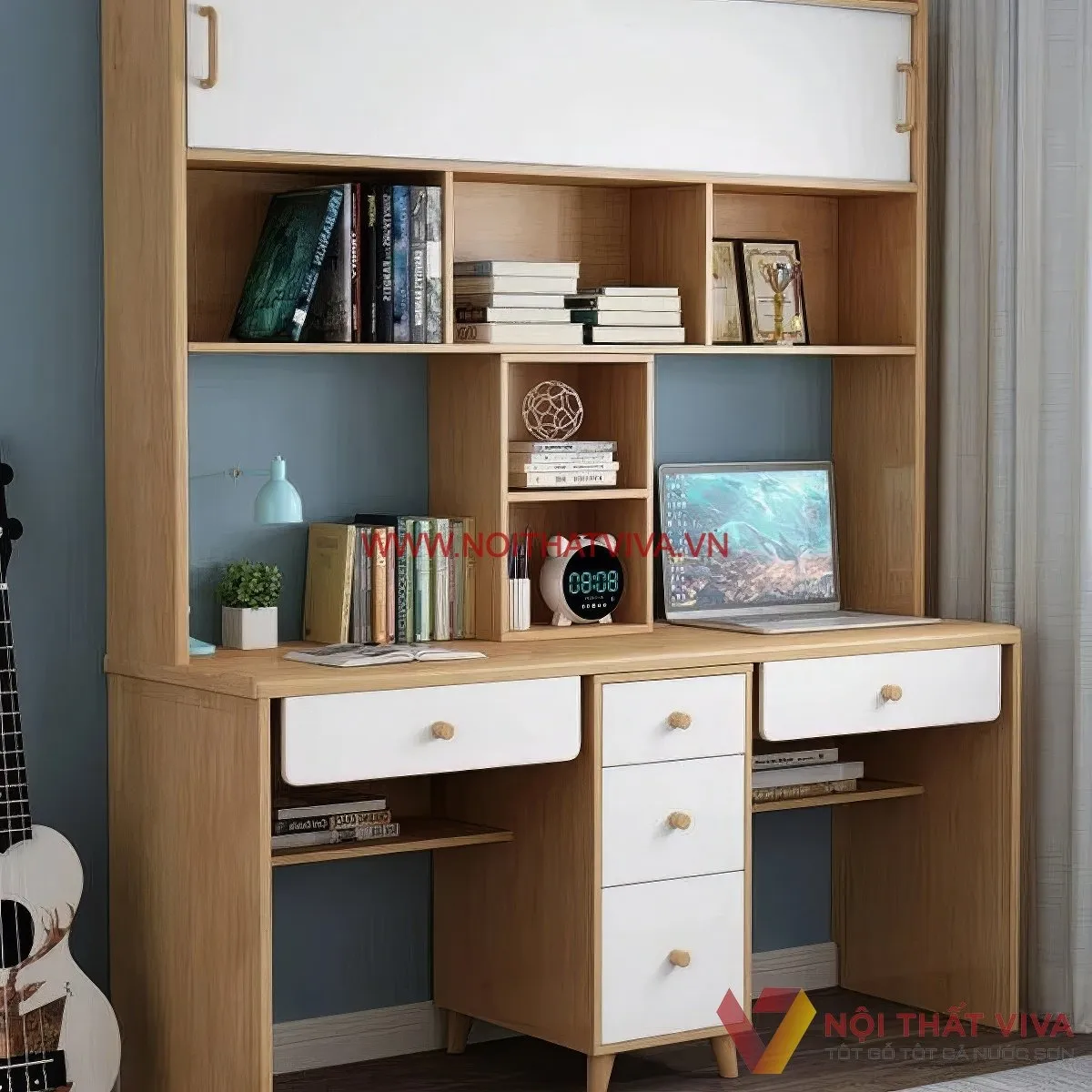 Các mẫu bàn học liền kệ sách TPHCM có kích thước linh hoạt theo yêu cầu