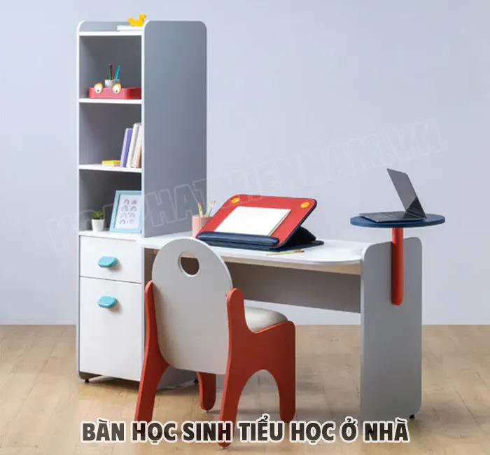 Mẫu bàn học liền tủ quần áo tối ưu hóa không gian phòng