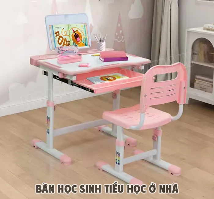 Mẫu bàn học sinh tiểu học ở nhà hiện đại hỗ trợ tối ưu
