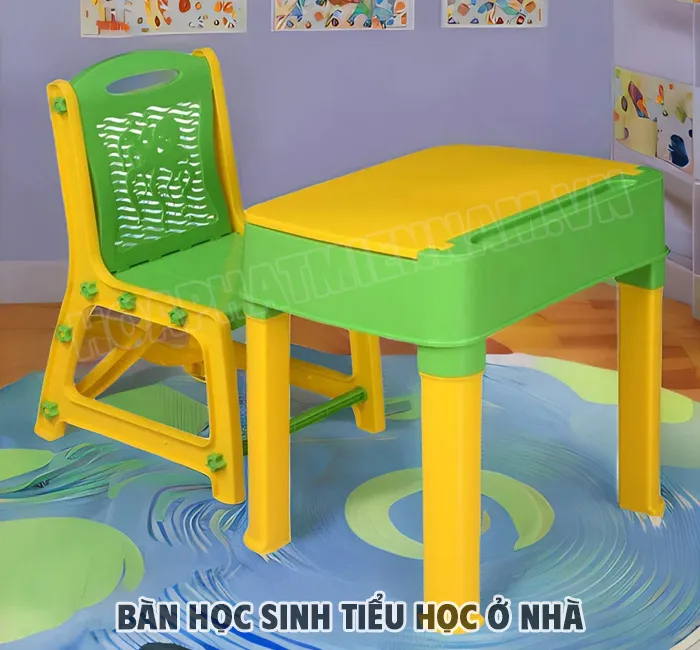 Mẫu bàn học liền giá sách và ngăn kéo đa năng