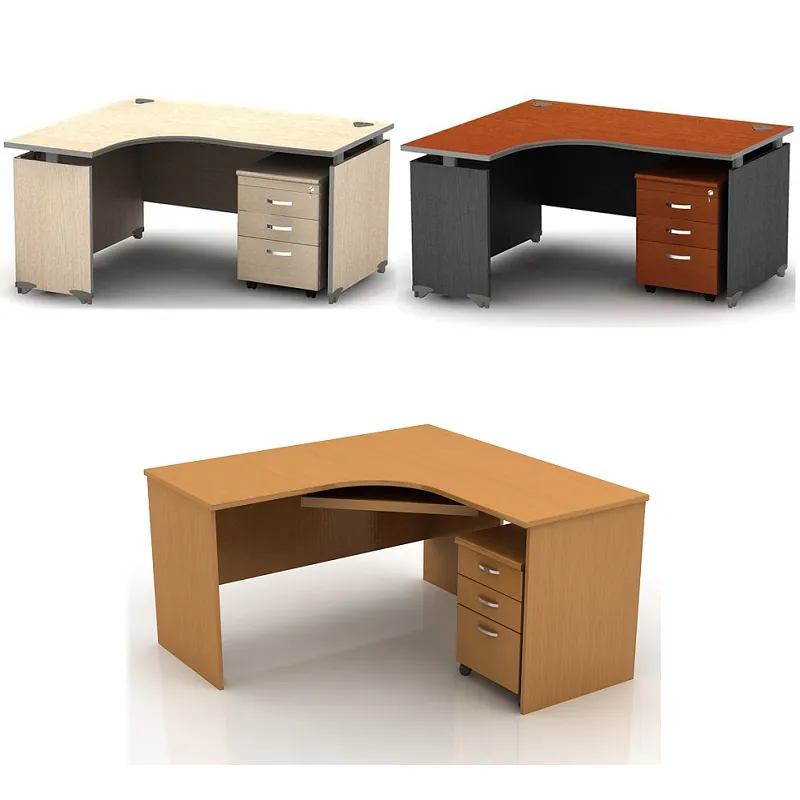 Bàn làm việc chữ L cao cấp với màu sắc gỗ tự nhiên và thiết kế vững chắc