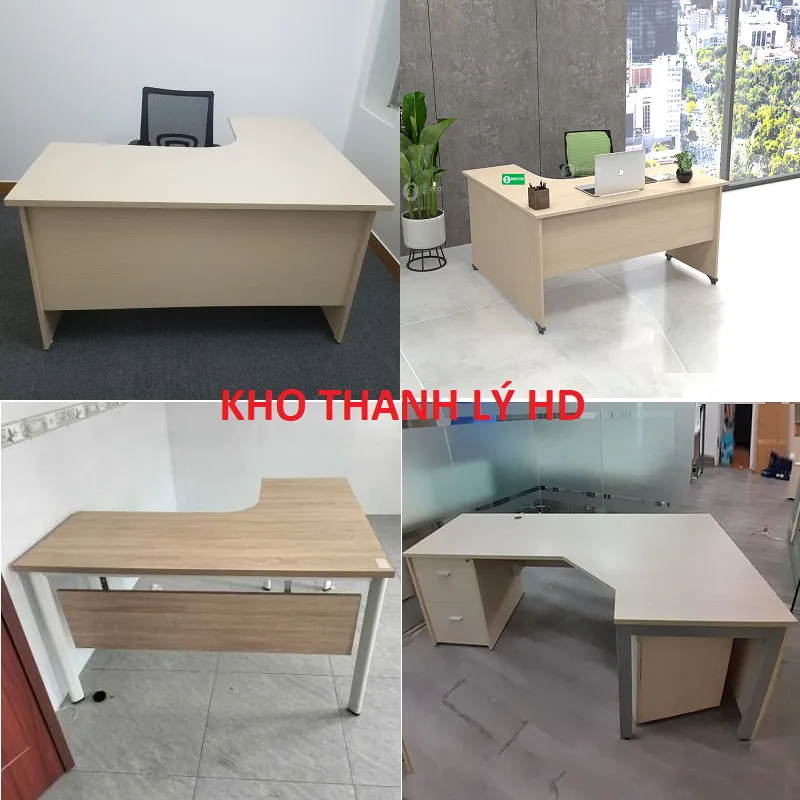 Mẫu bàn làm việc chữ L giá rẻ được vệ sinh và bao bọc cẩn thận trước khi giao hàng
