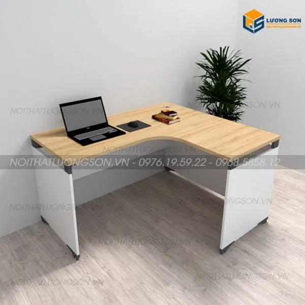 Bàn làm việc chân sắt mặt gỗ tự nhiên hiện đại và tinh tế