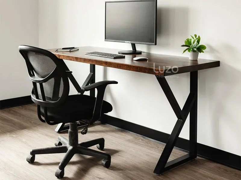 Bàn làm việc gỗ cao su tự nhiên phủ sồi cao cấp K3-CS