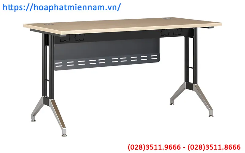 Mẫu bàn làm việc gỗ ép 1m2 chân sắt Hòa Phát hiện đại