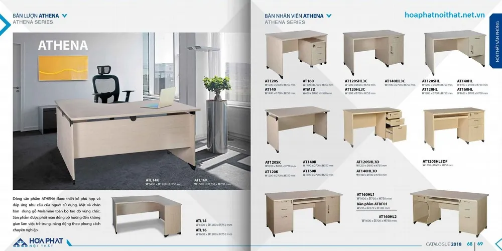 Các mẫu bàn làm việc gỗ công nghiệp đẹp của Hòa Phát