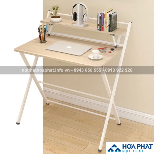 Bàn làm việc tiết kiệm không gian KAHR110 có thể gấp gọn, màu vàng nhạt