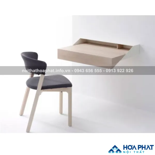 Bàn làm việc mini JHAD106 treo tường vân gỗ, thiết kế gọn nhẹ