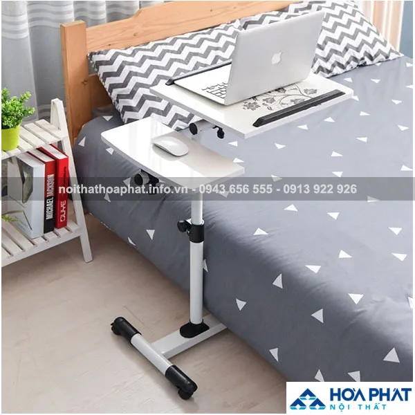 Bàn làm việc mini nhỏ gọn HAGD108 có bánh xe, điều chỉnh được độ cao