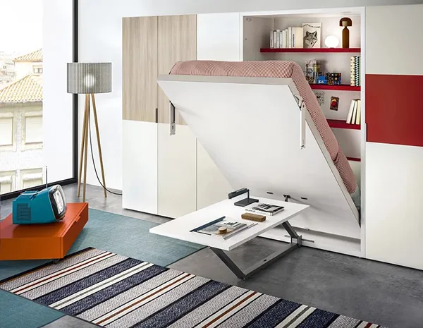 Thiết kế bàn làm việc phòng ngủ với nhiều tiện ích thông minh – giường ngủ kết hợp bàn làm việc