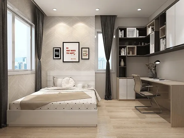 Bàn làm việc cần đặt xa giường ngủ ở một khoảng cách nhất định