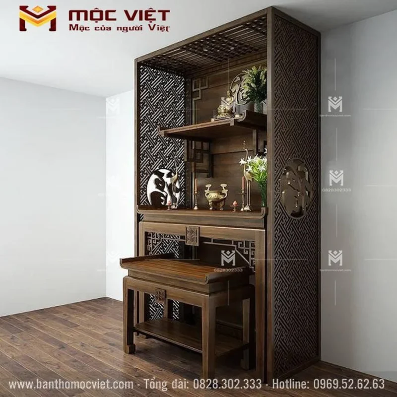 Bàn thờ chung cư dạng đứng gọn chiều sâu