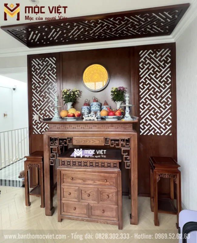 Bàn Thờ đẹp Hiện đại Gỗ Sồi mẫu mới 2025