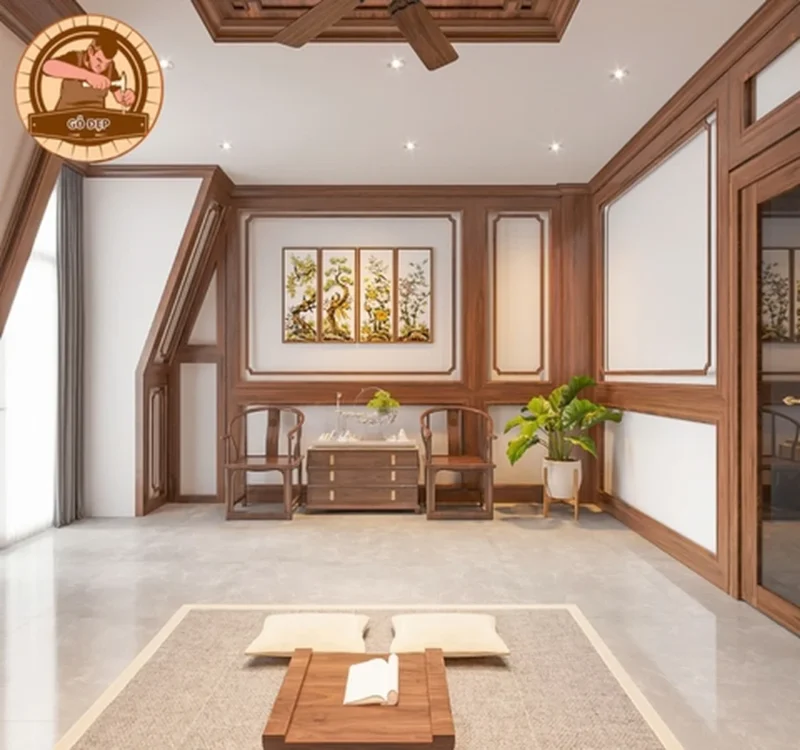 Bàn thờ đứng kết hợp tủ phụ đồng bộ