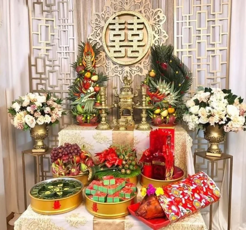bàn thờ gia tiên đám cưới