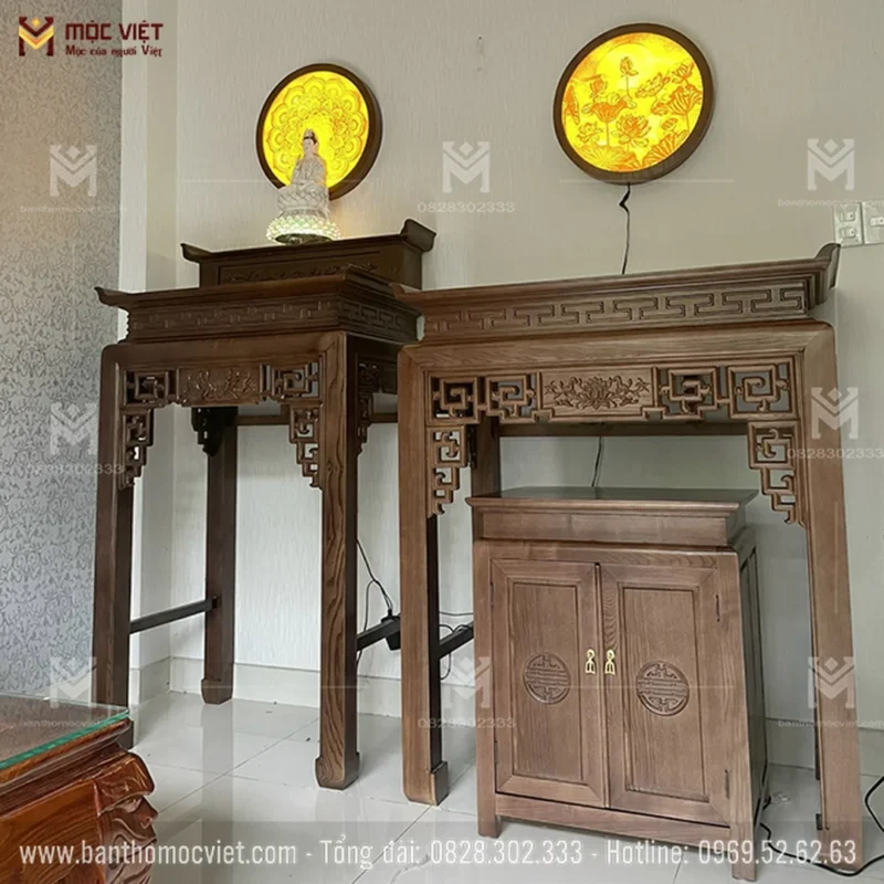 Bàn thờ gia tiên gỗ tự nhiên cao cấp