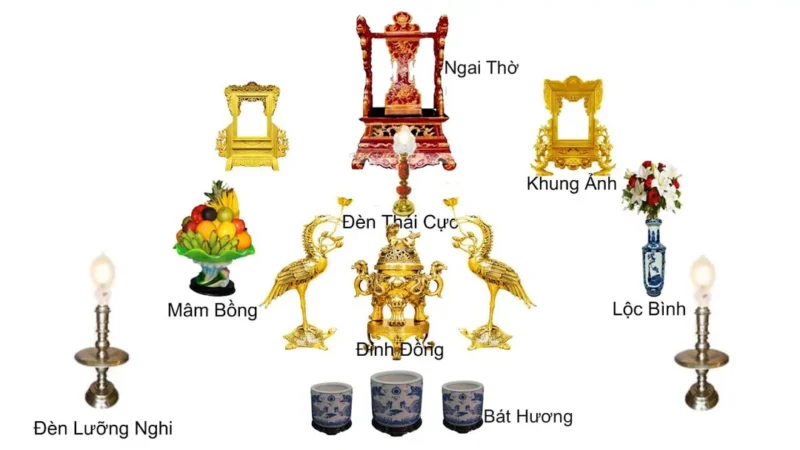 Bàn thờ gia tiên gỗ tự nhiên hoàn thiện tỉ mỉ