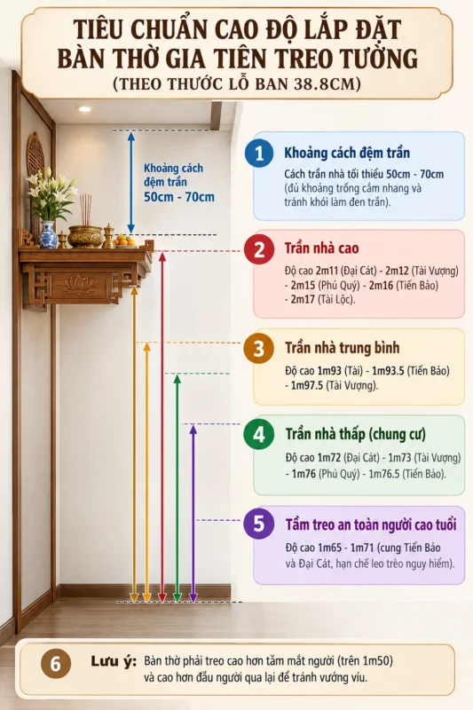 bàn thờ gia tiên treo tường