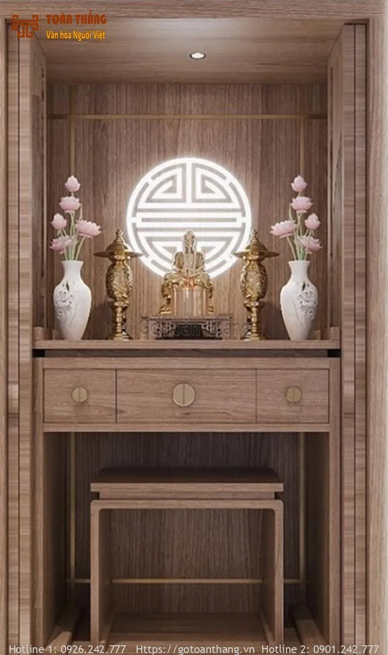 Bàn thờ gỗ công nghiệp hiện nay được sử dụng khá phổ biến