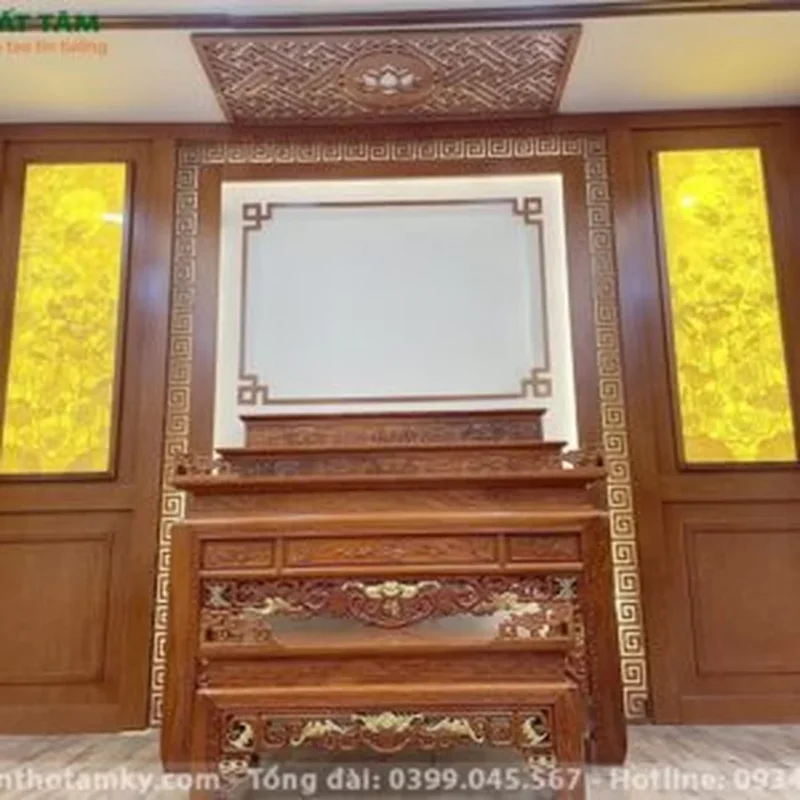 Bàn thờ gỗ hương đá phân cấp vững chãi