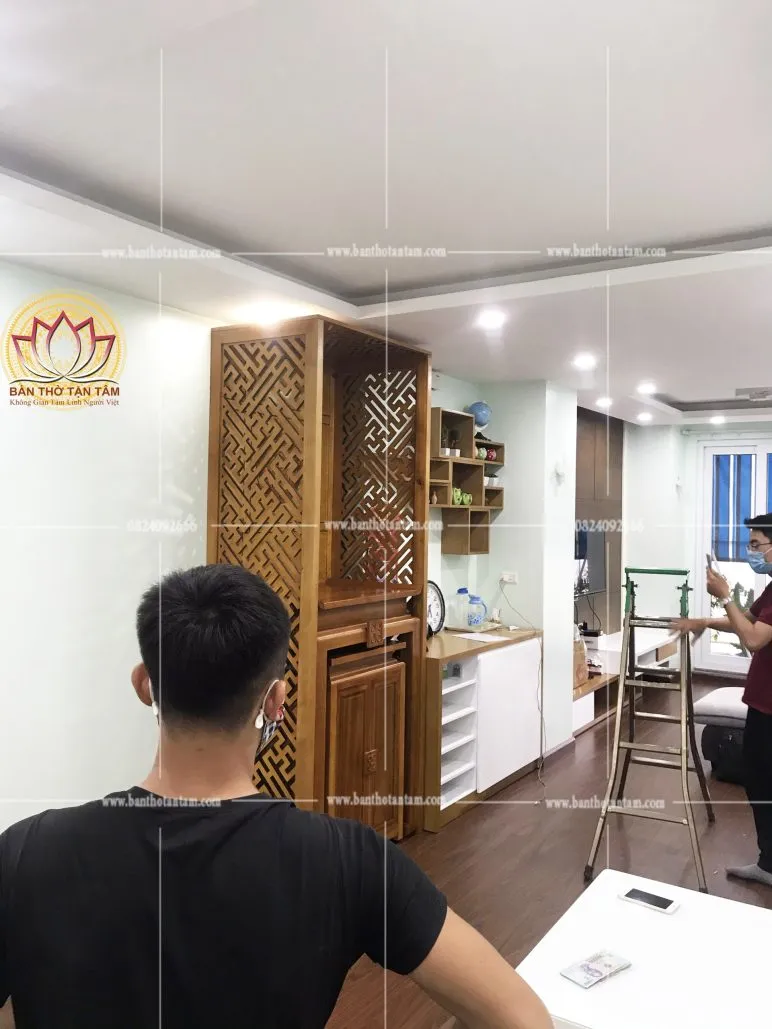 Mẫu tủ thờ gỗ mít sẽ được những người thợ lành nghề tại Tận Tâm thực hiện gia công