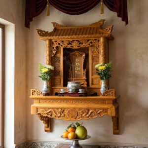 Bàn Thờ Gỗ Mít Treo Tường