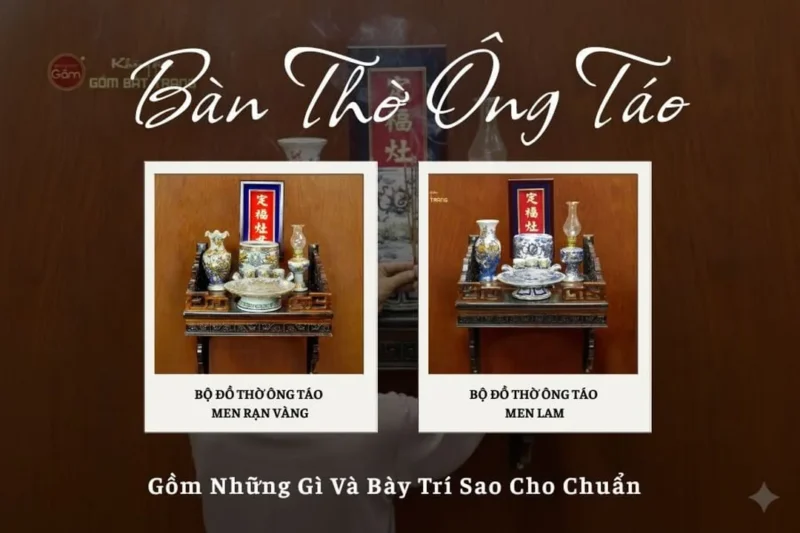 Bàn thờ Táo Quân treo tường trang nghiêm