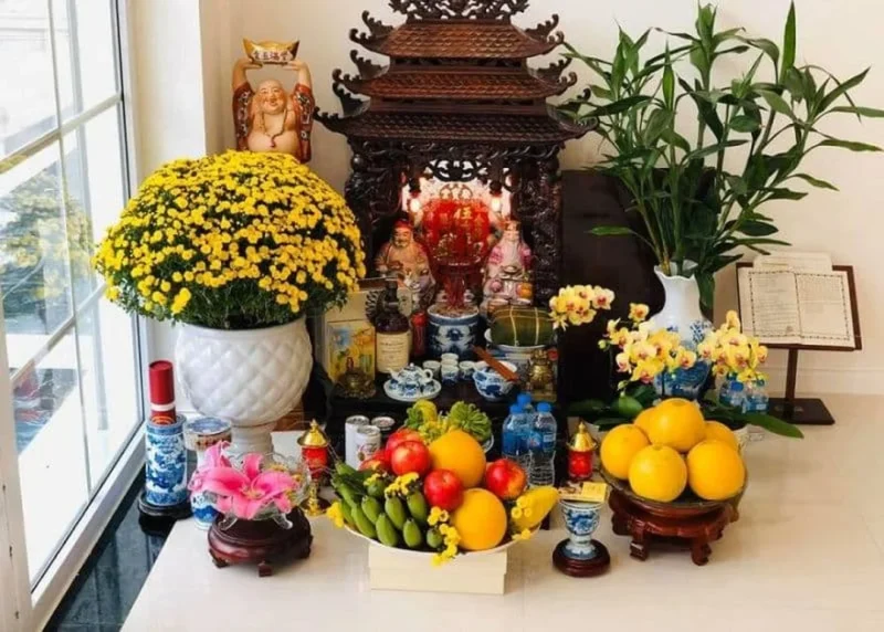 Bộ bàn thờ Thần Tài Ông Địa đầy đủ vật phẩm bàn thờ thần tài gồm những gì với bộ vật phẩm đầy đủ