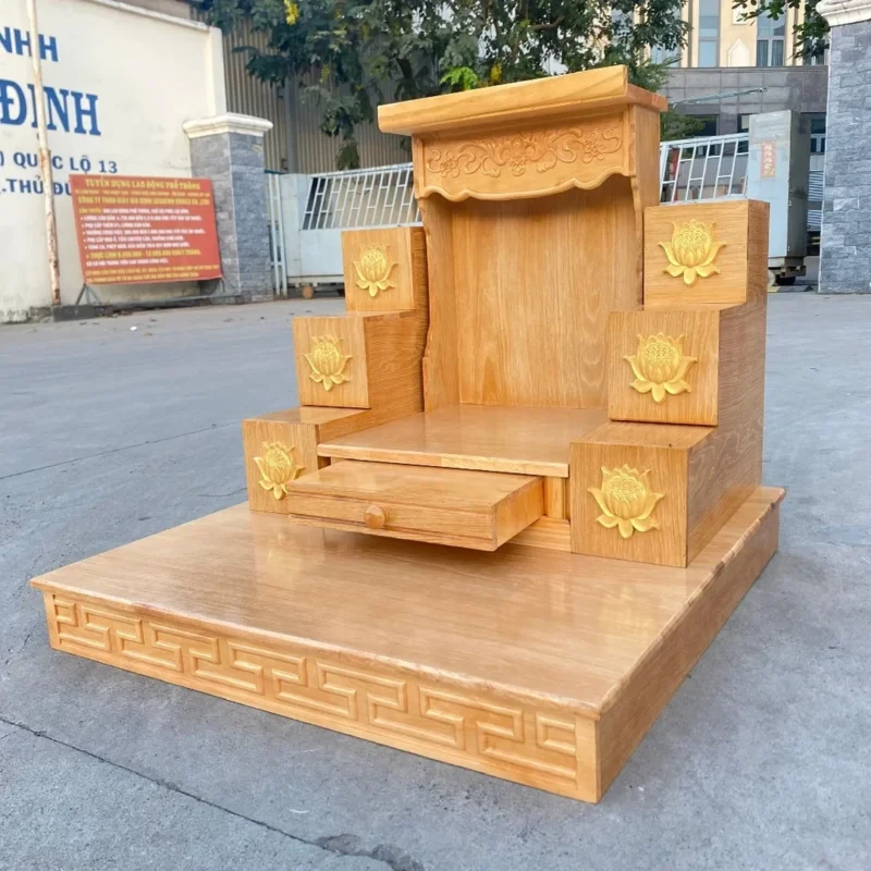 Bàn thờ Thần Tài theo kích thước bàn thờ tiêu chuẩn cho cửa hàng Bàn thờ Thần Tài theo kích thước bàn thờ tiêu chuẩn cho cửa hàng